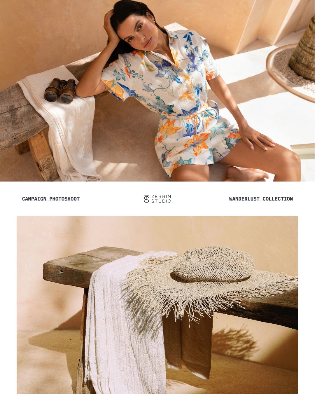 Final campaign shoot for @summerythelabel&rsquo;s Wanderlust Collection, inspired by warmth, escape, and effortless dressing through relaxed silhouettes and sun-warmed details. ☀️🤍

Production by: @zerrin_studio 
Photographer &amp; director: @susann