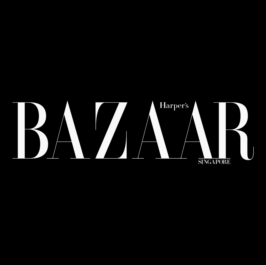 Black background with the white text "Harper's BAZAAR SINGAPORE" in a stylish, modern font.