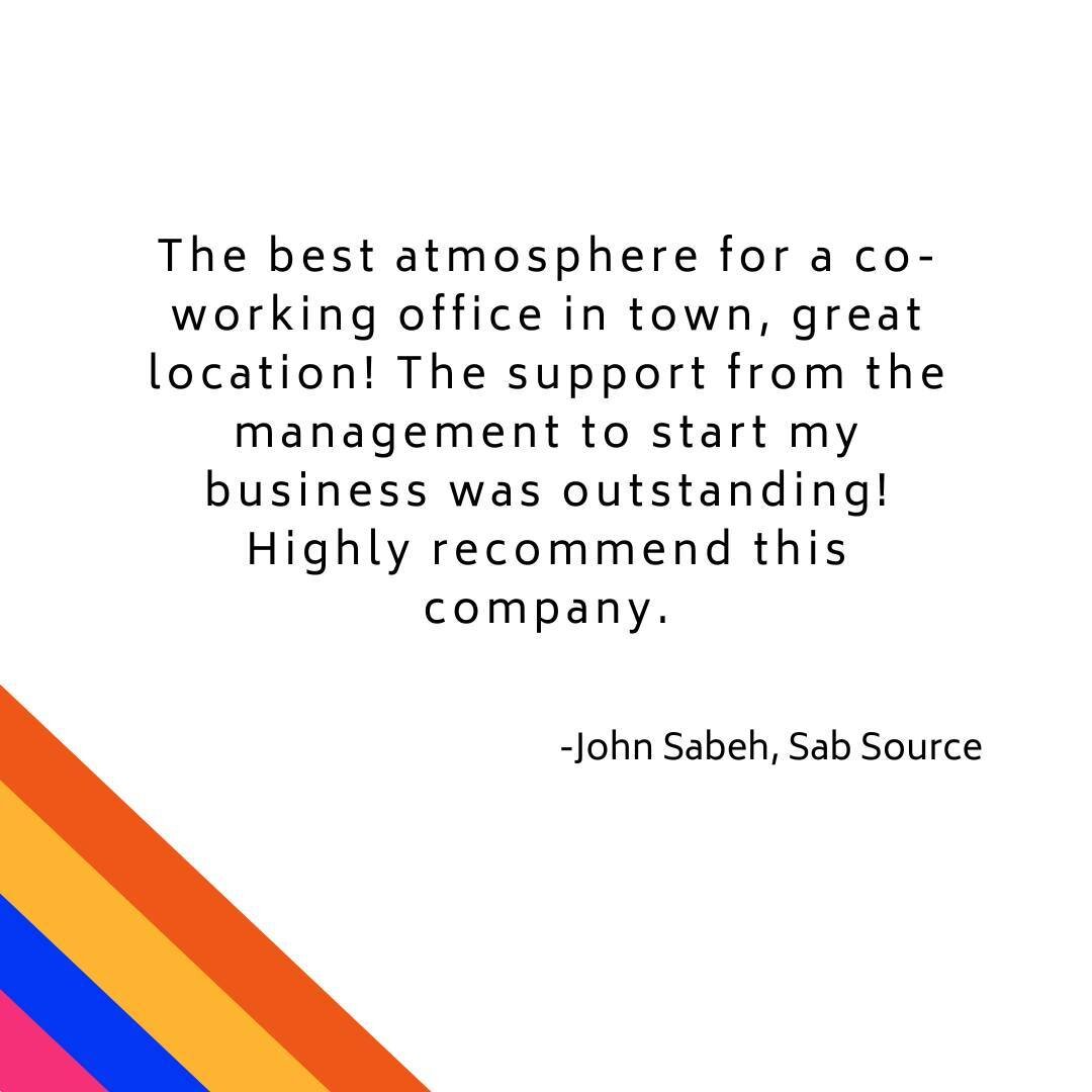 Another amazing #testimonialtuesday from one of our dear founding members, John Sabeh, owner of Sab Source! We truly enjoy working with you and watching your business grow. Thank you for your kind words and for choosing us!
.
.
.
.
.
#memberreview #T