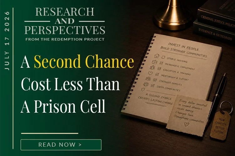 A Second Chance Costs Less Than a Prison Cell