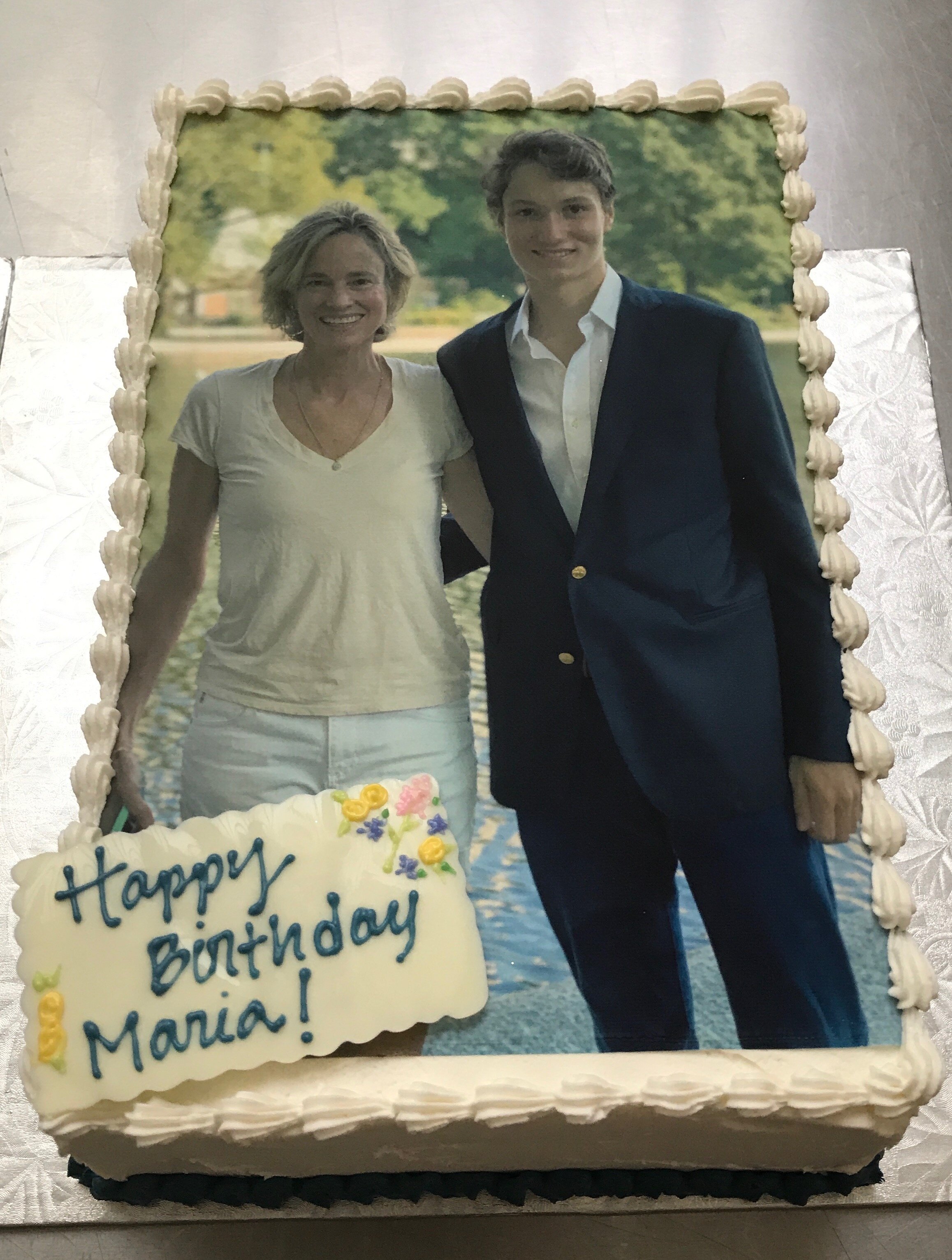 Photo Birthday Cake - Mom with Son