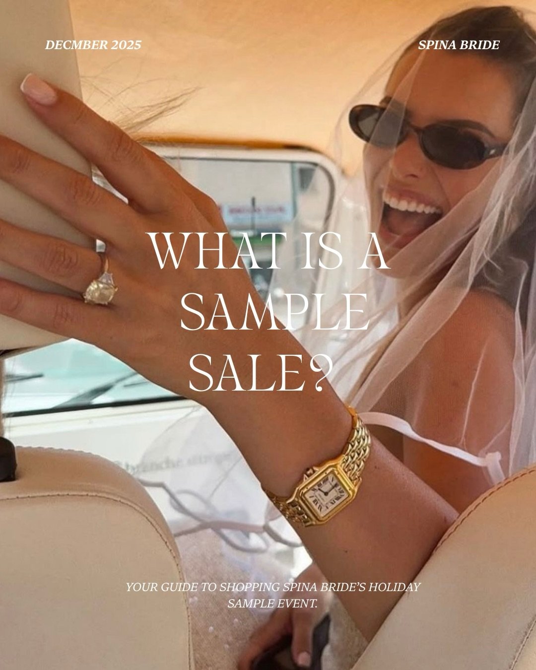 H O L I D A Y  S A L E ~ What is a sample sale? Let&rsquo;s break it down.

If you&rsquo;re a 2026 bride (or newly engaged and ready to start the search), our Holiday Sample Sale is the moment you don&rsquo;t want to miss.

On Sunday, December 7th fr