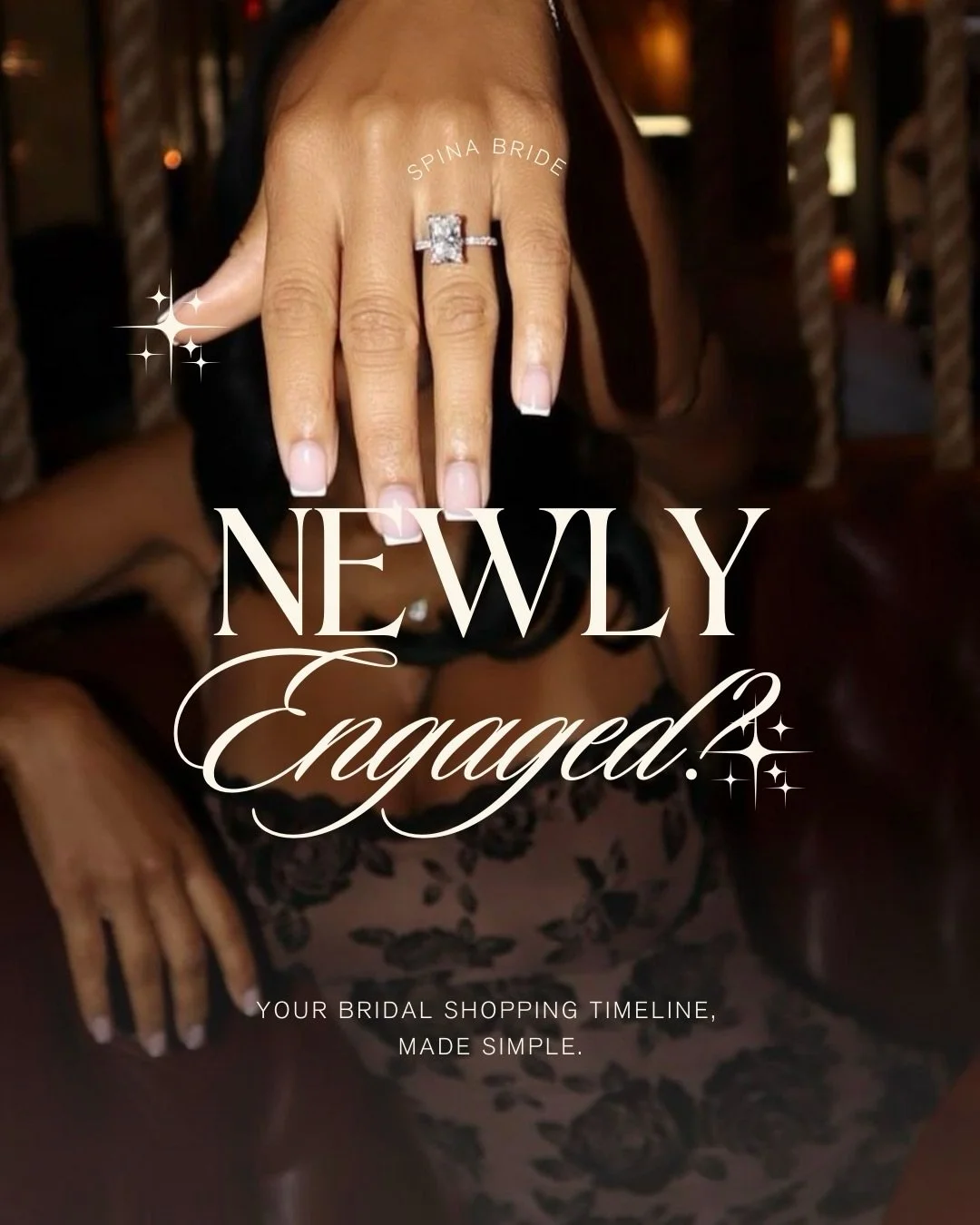 W E L C O M E  T O  S P I N A ~ Just engaged? Take a breath 🤍

Wedding dress shopping should feel exciting, not overwhelming.

From confirming your date and venue, to setting a budget, building your vision, and choosing who joins you (or choosing to