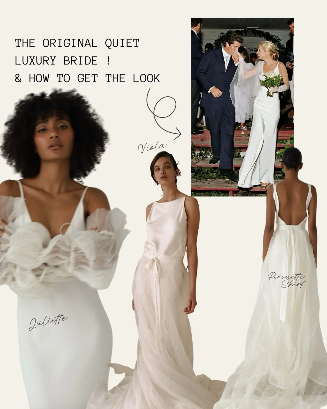 A  L A  R O B E ~ The Carolyn Bessette-Kennedy aesthetic is having a moment again and we get why.

Clean. Effortless. Quietly iconic.

The bias-cut slip is the definition of cool-girl bridal, and our French designer @alarobe does it flawlessly: fluid