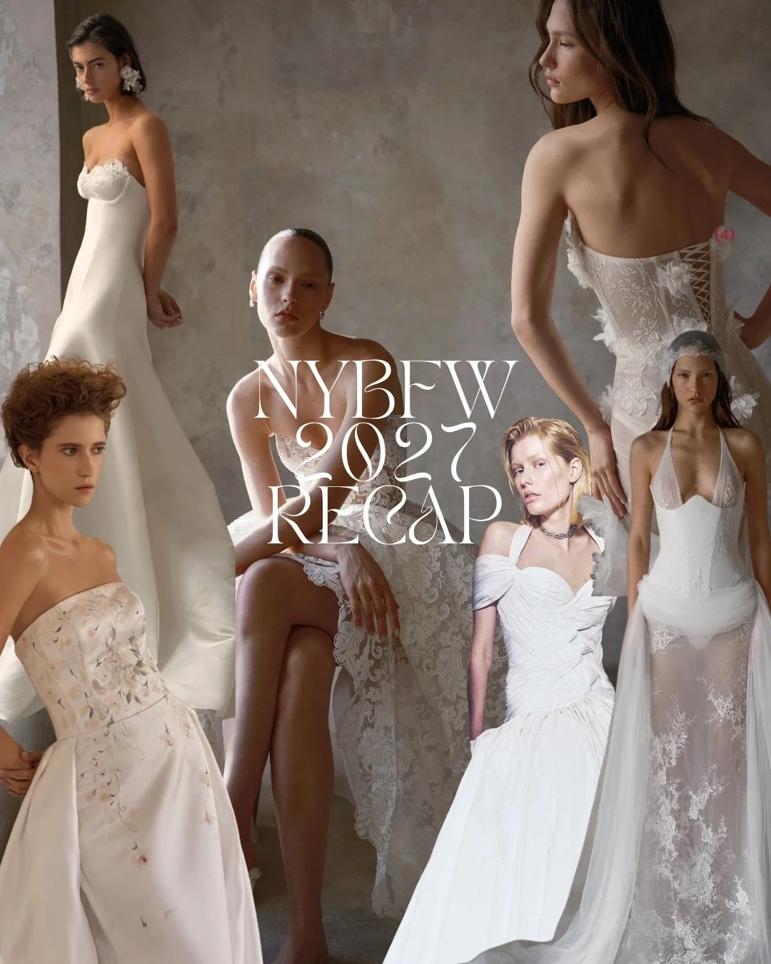 N Y B F W ~ A love letter to New York Bridal Fashion Week 💌

A first look at the moments that stopped us in our tracks, our highlights of our designers' newly debuted 2027 collections.

From intricate lace to sculptural silhouettes, these are just a