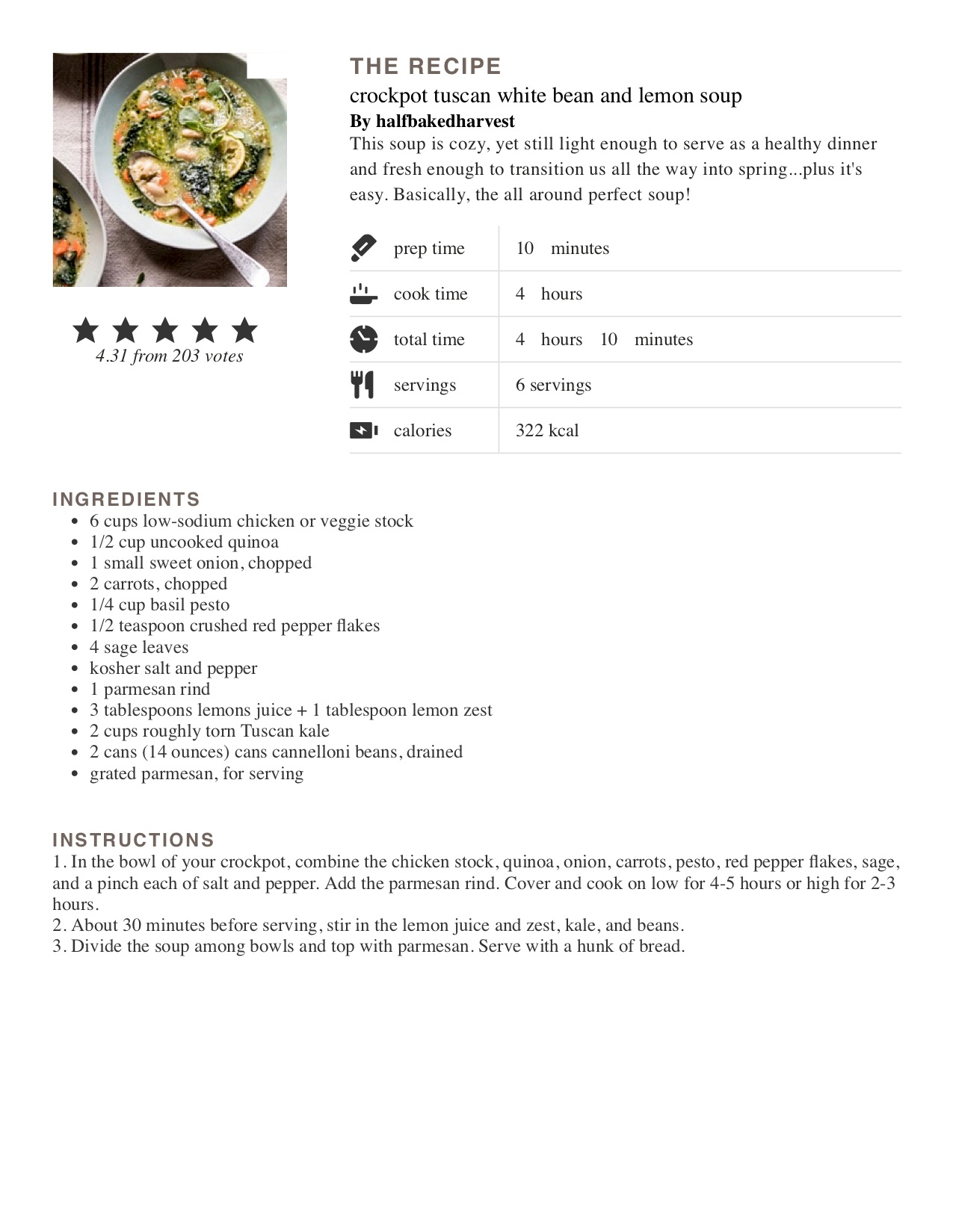 Some of the most popular stories on Becca’s blog speak to cooking, so here’s one of her favorite recipes .