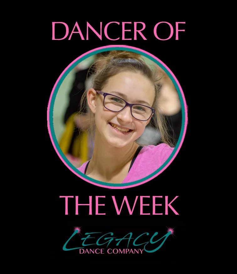 Our Legacy Dancer of the Week is Brooke!! Brooke is in her 15th year of dancing and she loves being a part of the Legacy family where she gets to expand her knowledge of dance. She began teaching with us this year and Brooke just loves sharing her love of dance with our little ones. When not dancing, Brooke enjoys spending time with friends. Brooke loves working with kids and and strives to be a good influence on them. She looks to carry that love into a career in nursing within pediatrics or mother/baby. Congrats Brooke!