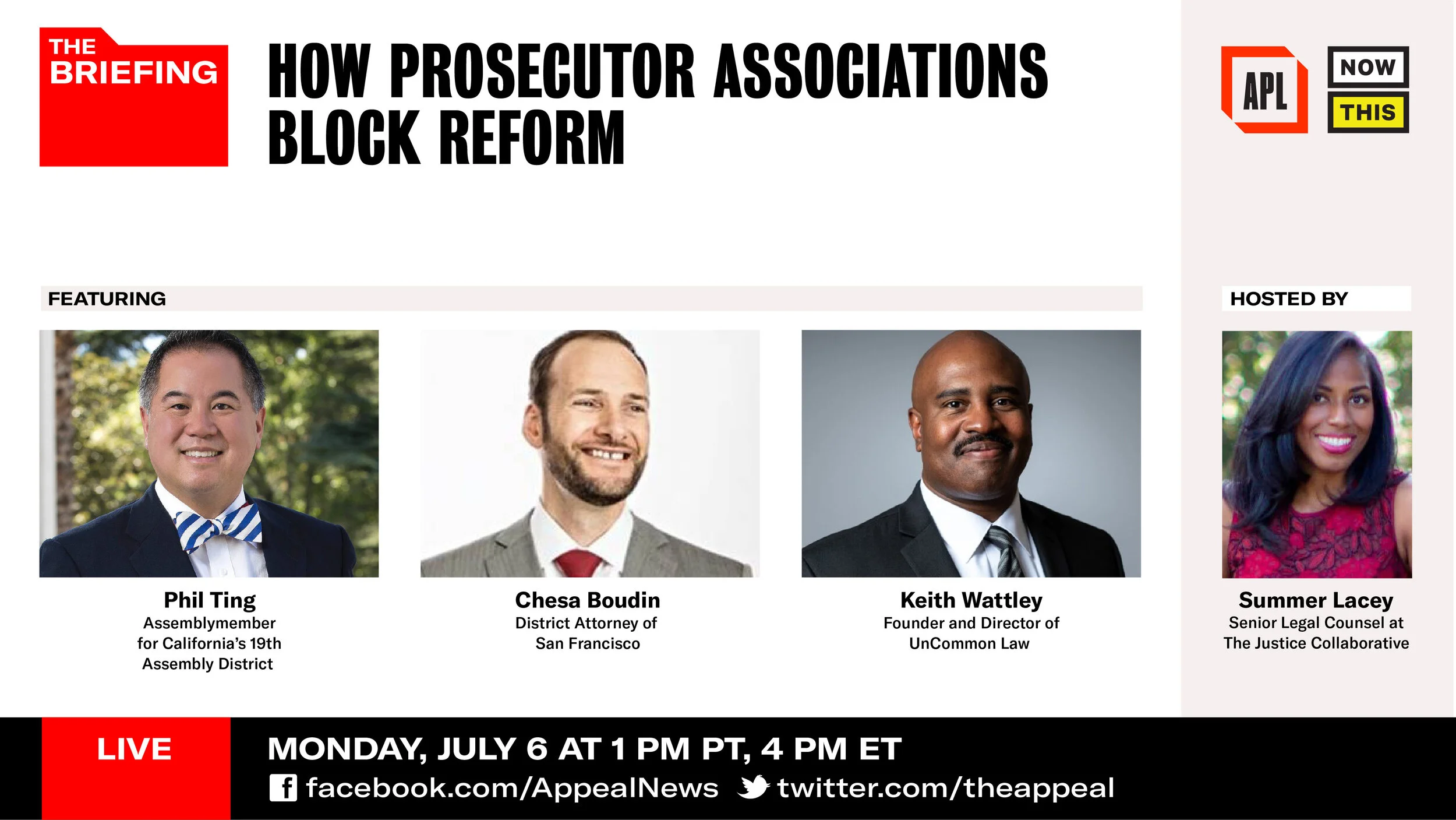 Keith Wattley featured on The Appeal with San Francisco DA Chesa Boudin, Assemblymember Phil Ting, others