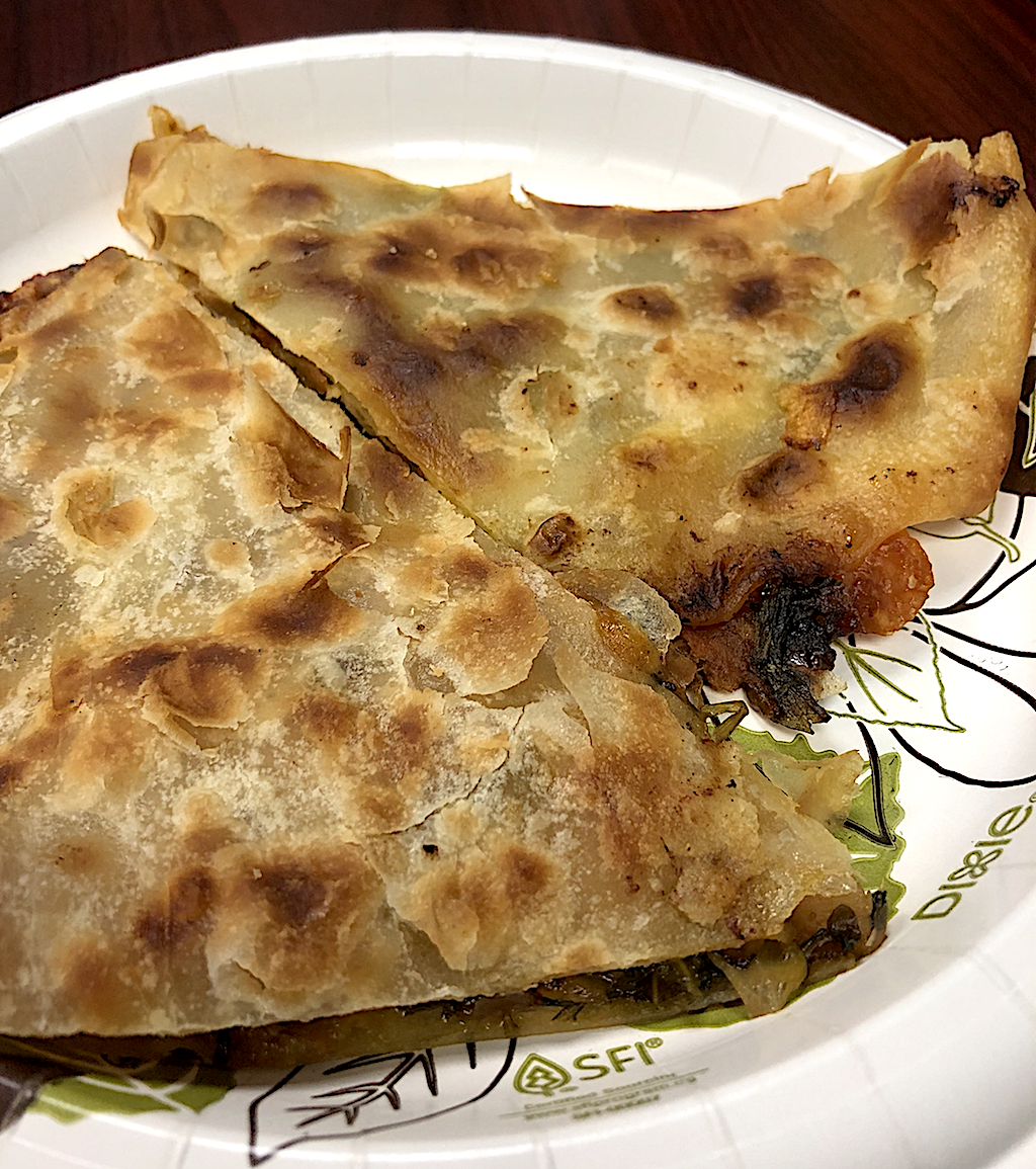 Flour tortillas that have become quesadillas