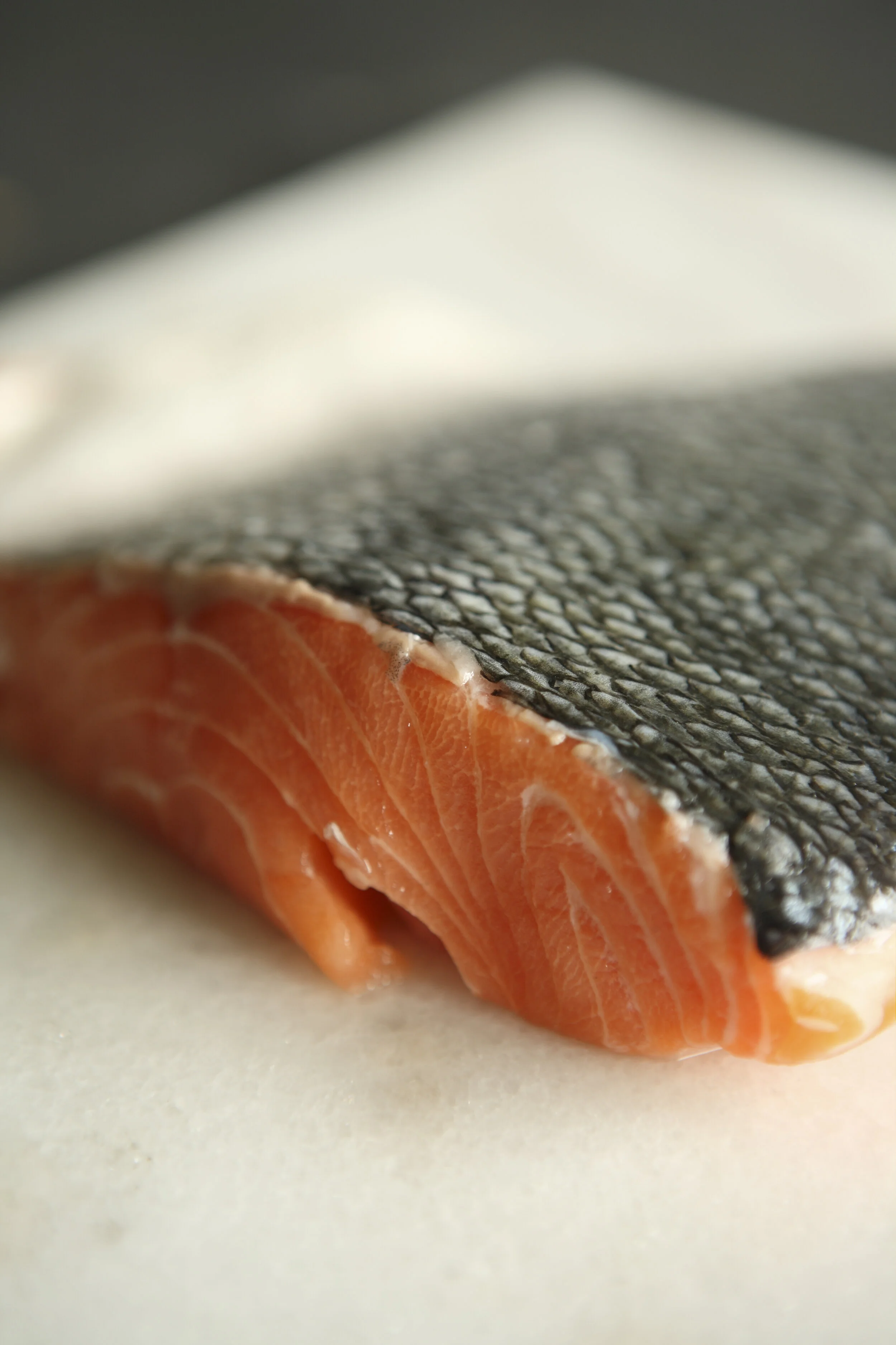 Crispy-Skin Salmon, Grilled or Broiled, with Gingery Greens