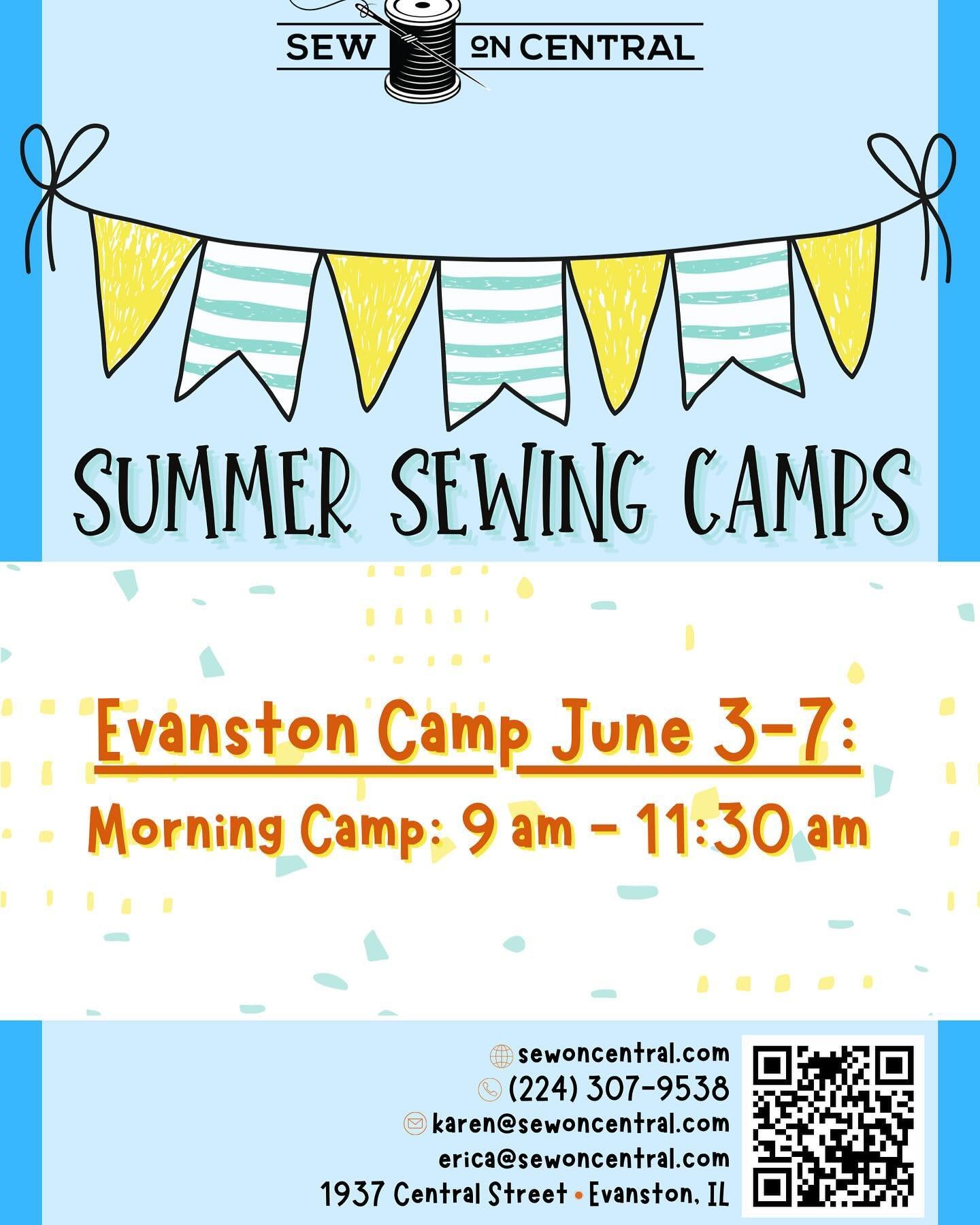 Attention Evanston families, looking for activities for your kids the first week of June? Look no further 💕☀️🪡🧵we have a special summer camp June 3-7! There are a few spots left, join us for a week of sewing adventures! 

#sewingcamps 
#evanston
#