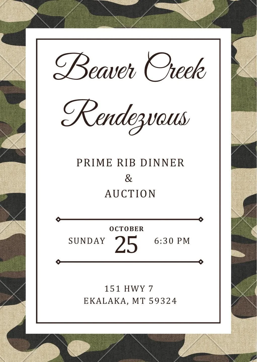 Prime Rib dinner and Auction