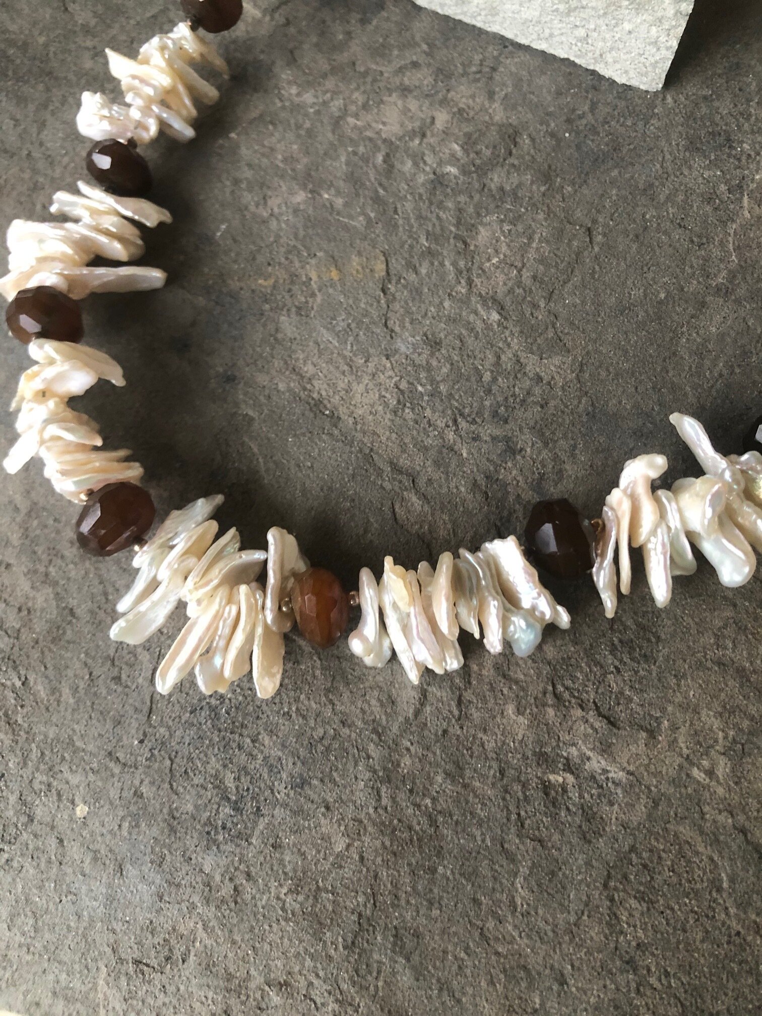 Pearls & Tomato Chalcedony Necklace 2.jpg