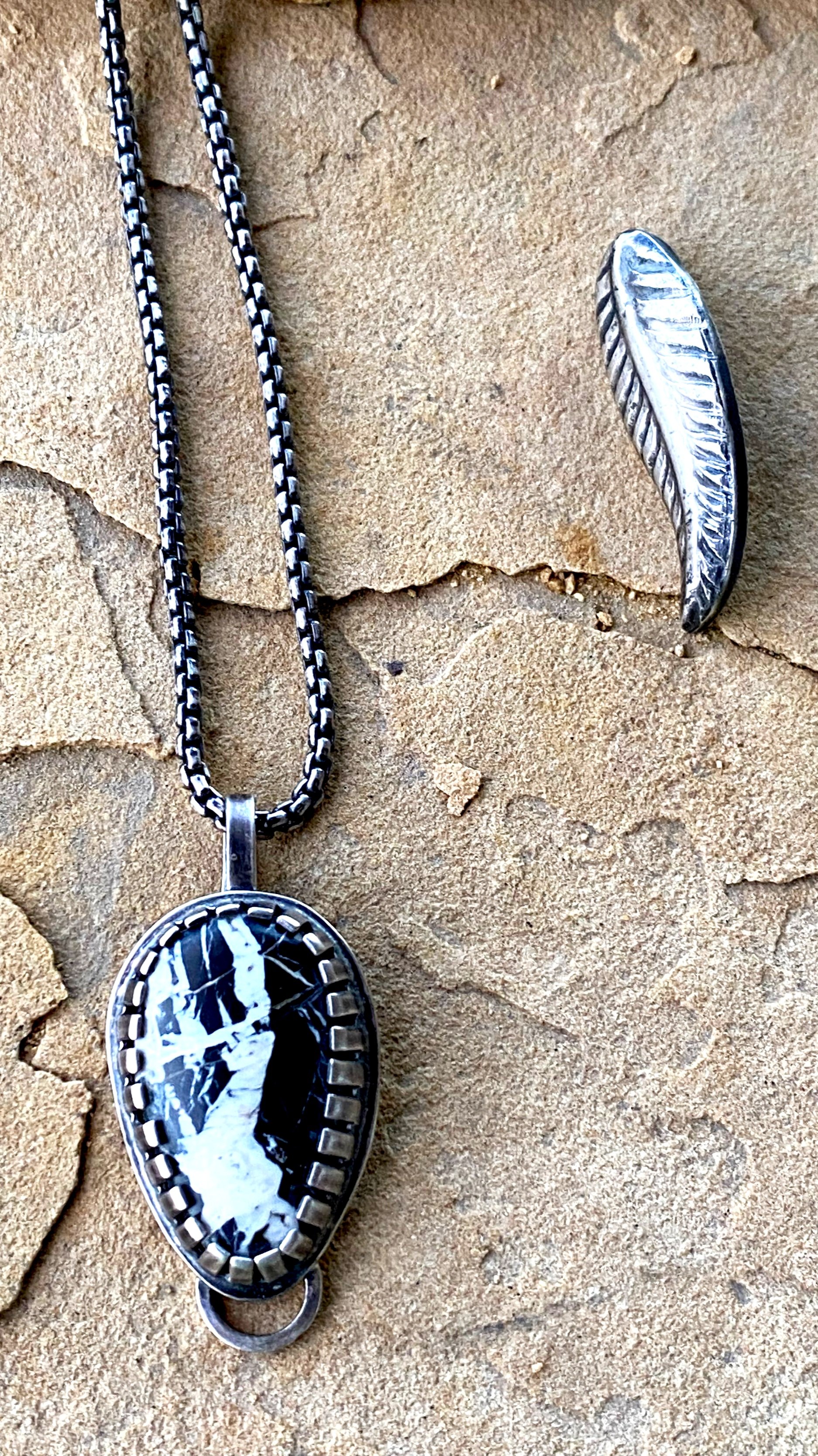 White+Buffalo+and+Sterling+Feather+Necklace+2.jpg
