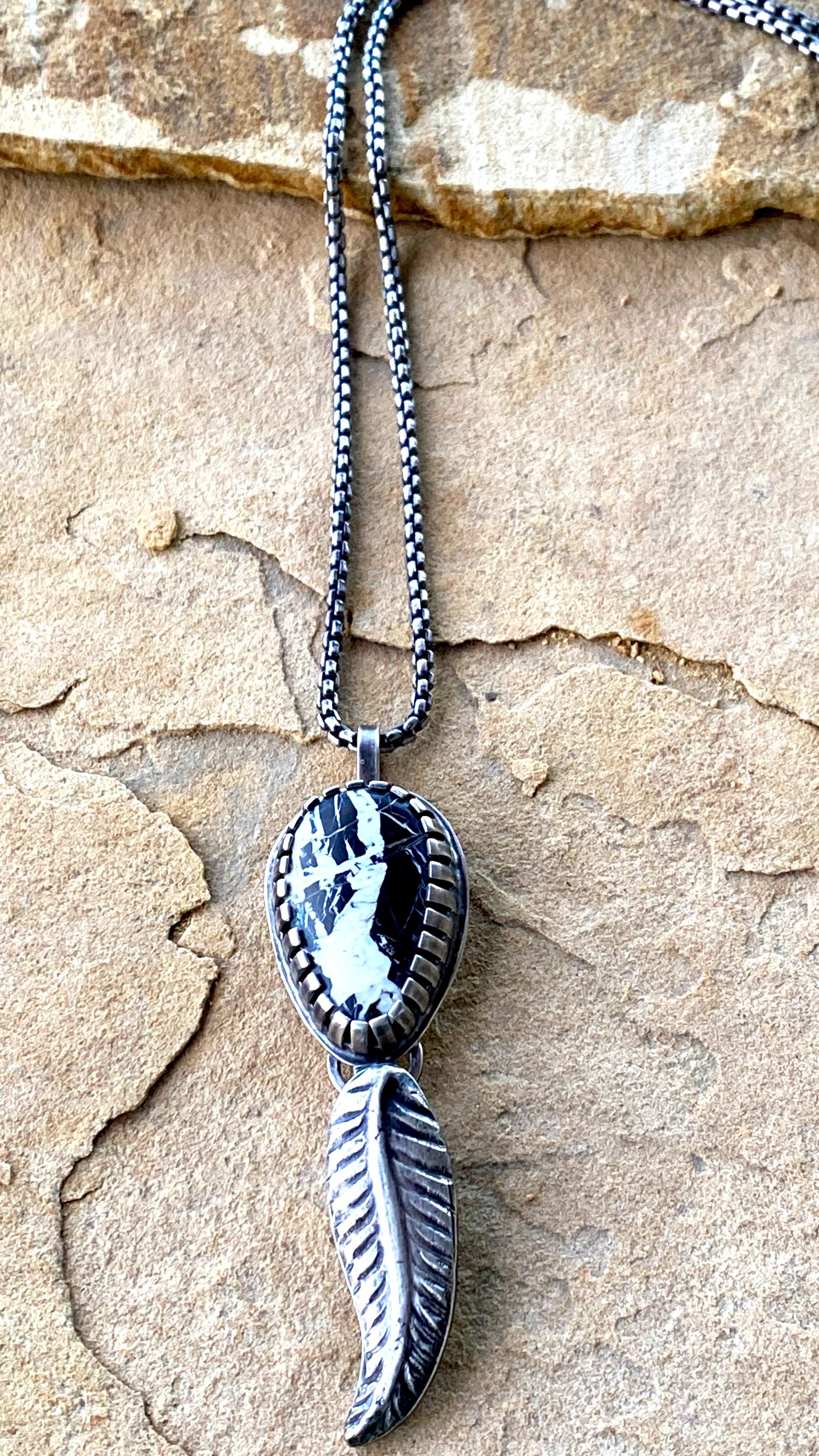 White+Buffalo+and+Sterling+Feather+Necklace+3.jpg