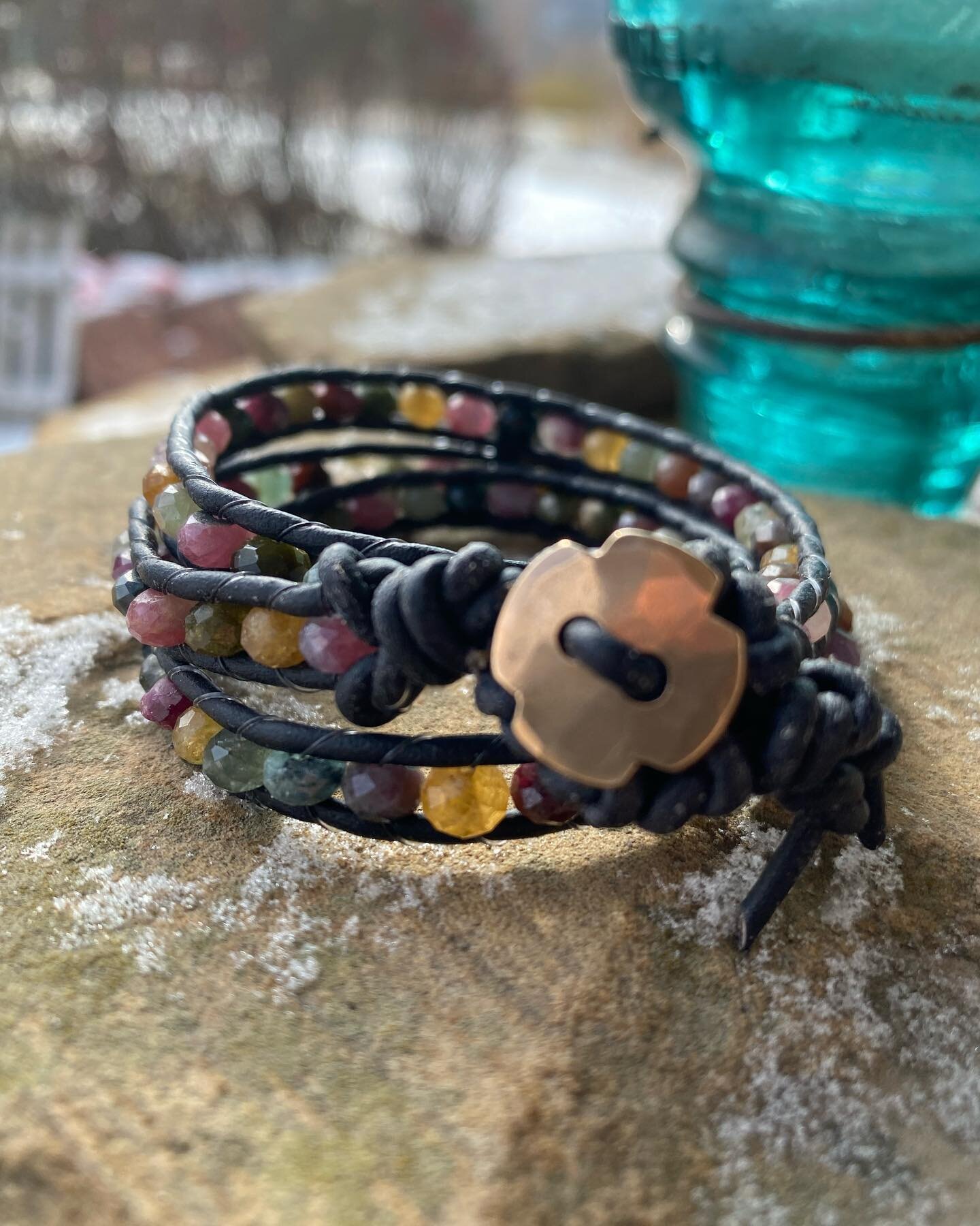 Tourmaline wrap bracelet&hellip;this is a stunner&hellip;coming with me to the @handmade_omaha holiday event November 26-27&hellip;

#tourmaline 
#wrapbracelet 
#handmade 
#handmadejewelry 
#oneofajindjewry 
#smallbusinessowners