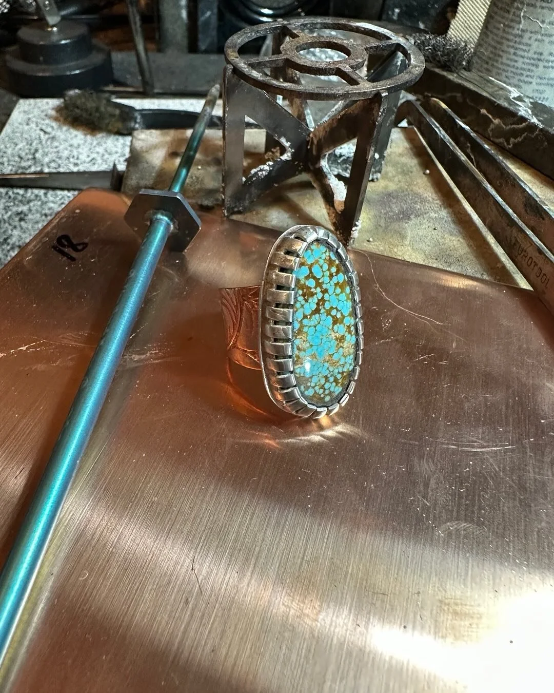 Turquoise and copper&hellip;what a match!!!

This ring will be at the @handmade_omaha show on Saturday and Sunday!!!
@handmade_omaha 
@whirlsofpearls 
#copperwirejewelry 
#turquoisejewelry