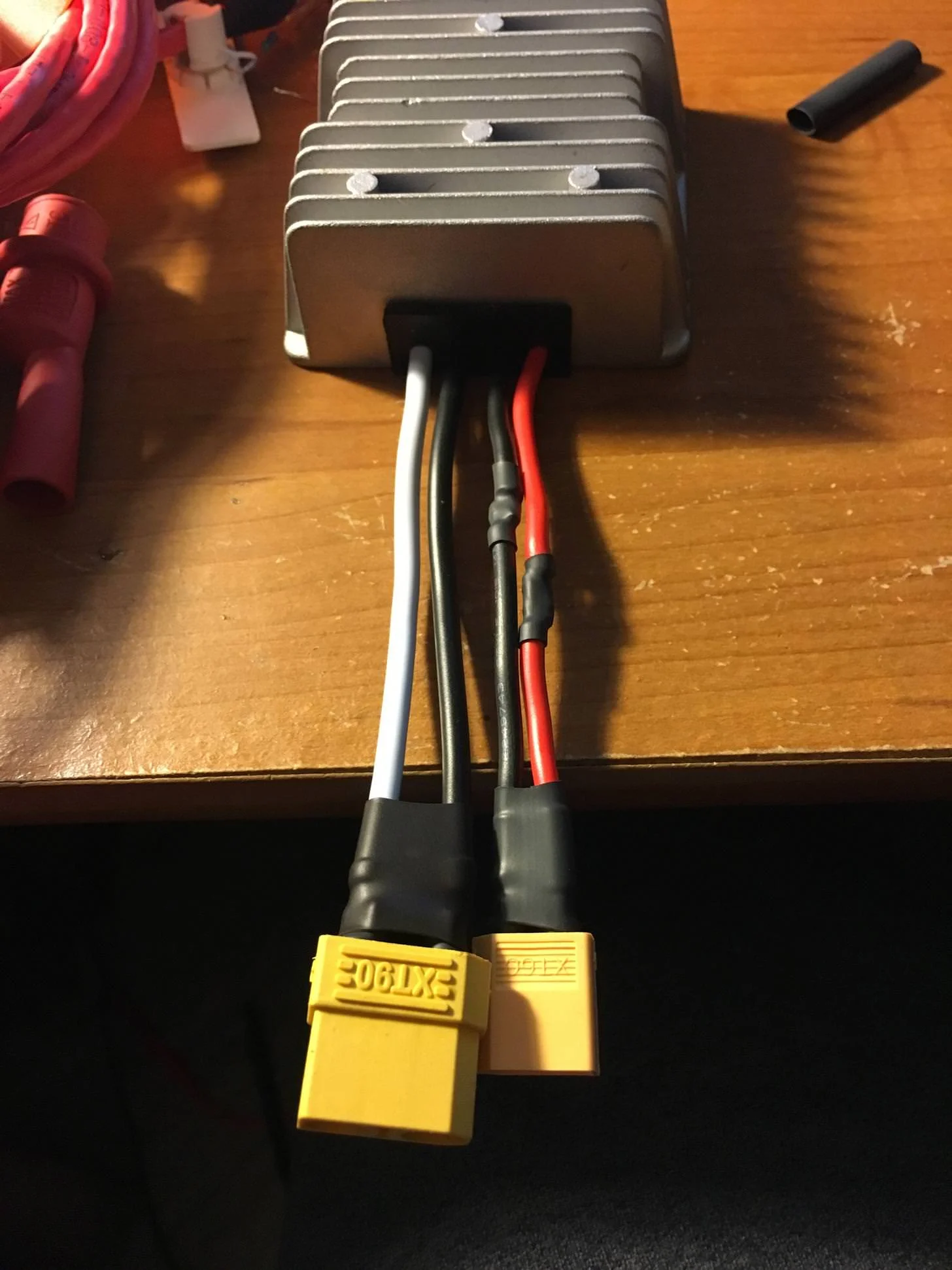 The 5V 30A voltage regulator needed some connectors.