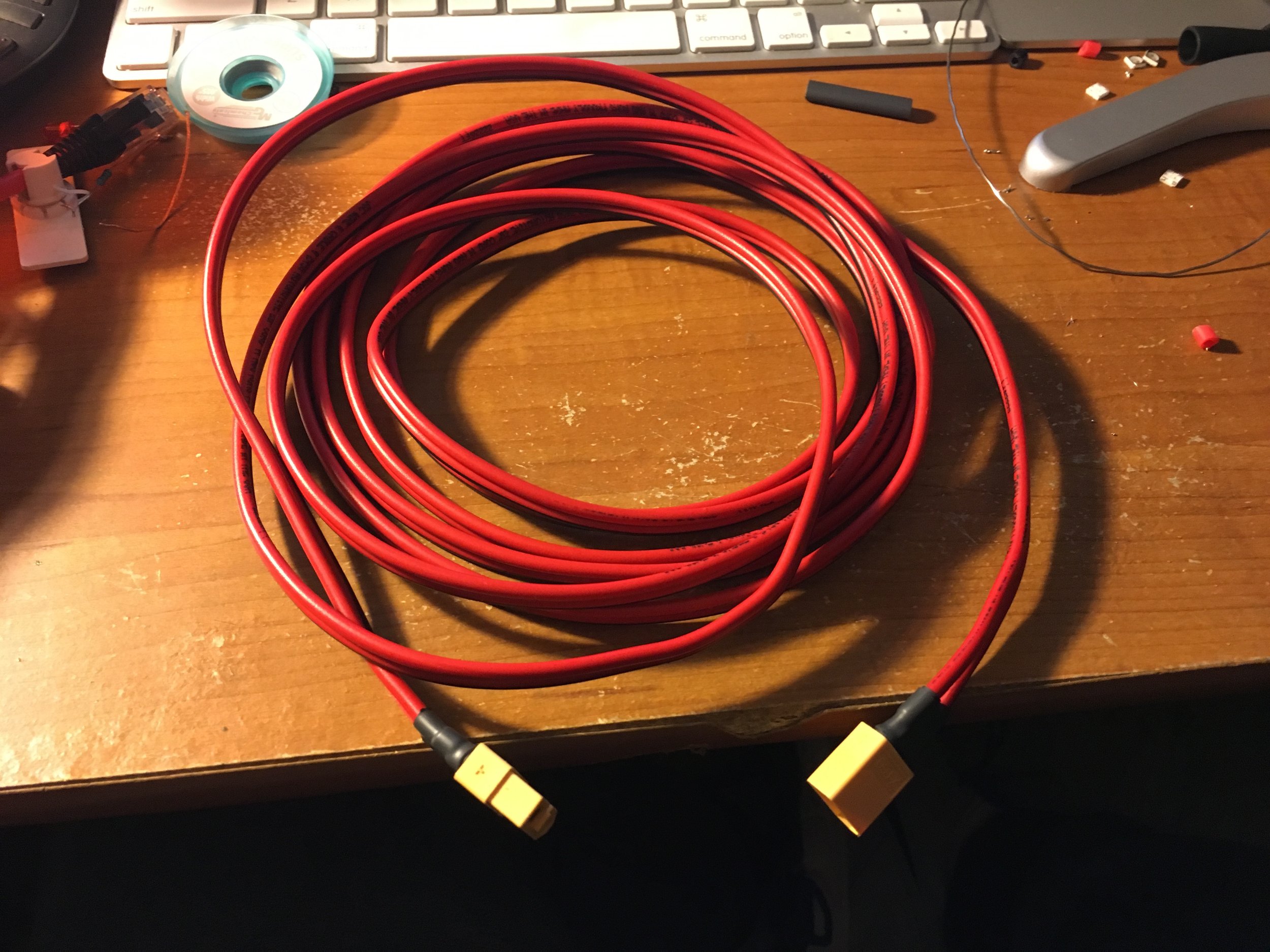 And I need an extension cord to run to my backpack (where I'm keeping the battery)