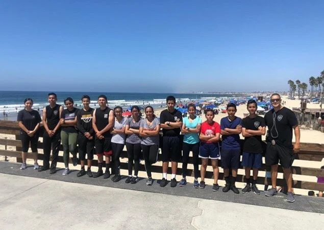 Meagan with her team from San Pedro High School, after a run.