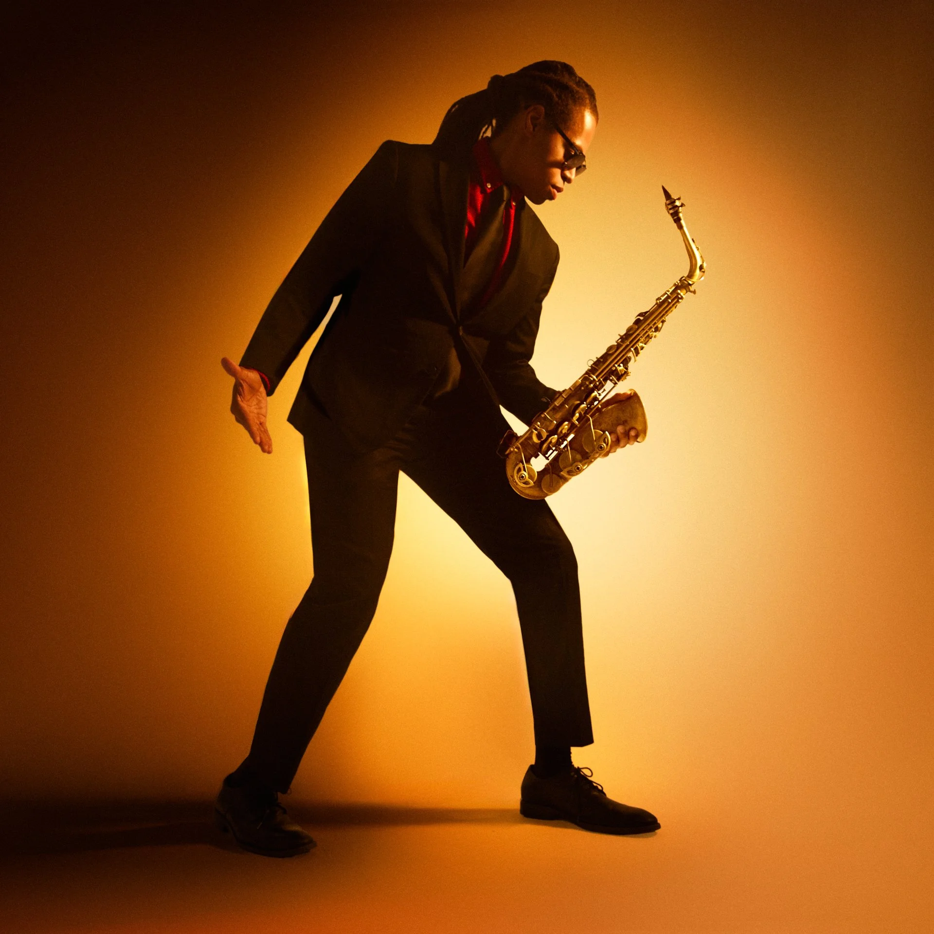 Irwin Hall performing with saxophone
