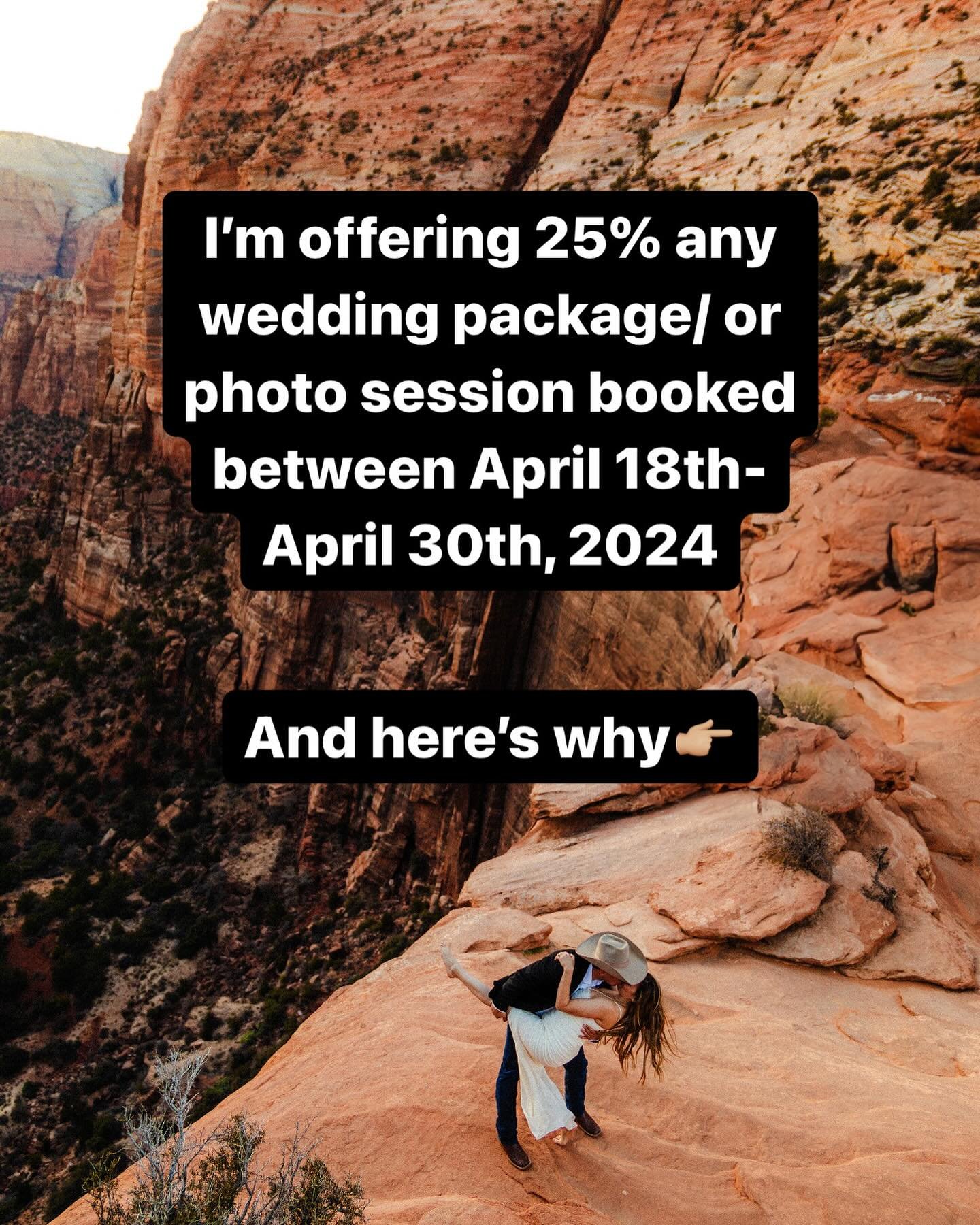 I&rsquo;M OFFERING 25% OFF ANY PHOTO PACKAGE BOOKED BETWEEN NOW AND THE END OF APRIL.

I&rsquo;m in this phase of my life where I just feel like being super transparent.

I just want you to know when you book with me? I will do everything in my power