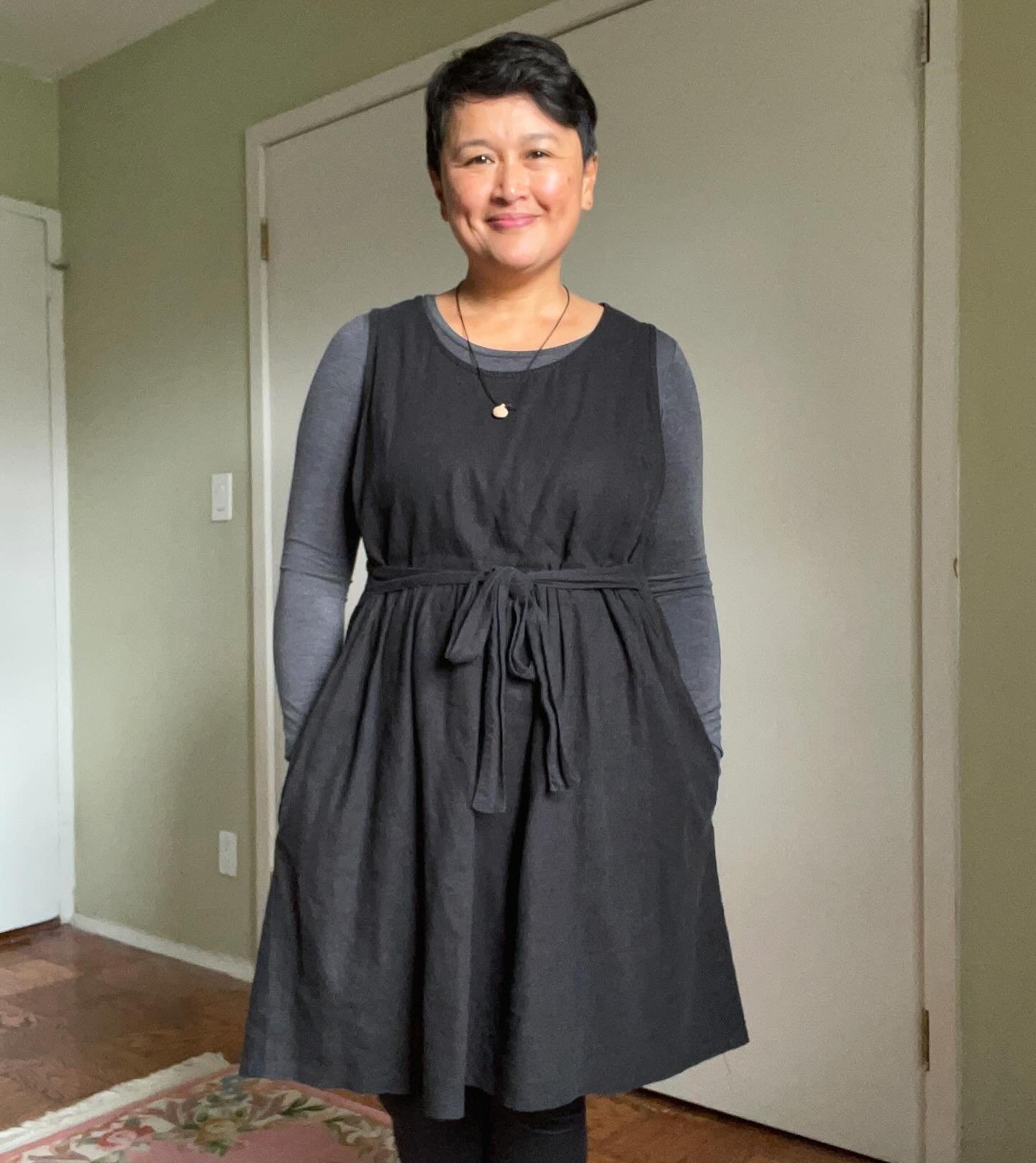 Me Made May Day 16
#sewliberated #hinterlanddress
with layers to keep warm

I say this for multiple patterns: I plan on making another&mdash;it&rsquo;s a versatile pattern 🙌😁 

#memademay24 #mmmay24
#memademay #sewingchallenge
#sewcialist #ilovesew