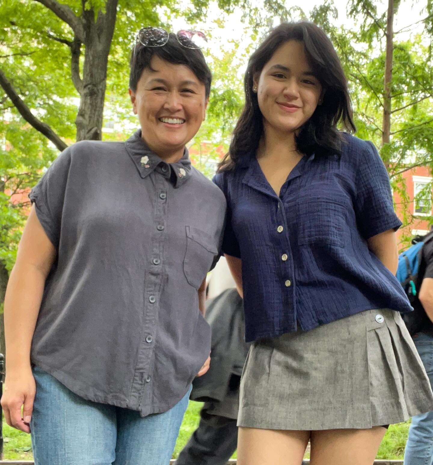 Me Made May Day 17
I am wearing another
#closetcorepatterns #kalleshirt
Rosie is wearing 
#helenscloset #gilberttop

I originally made Rosie&rsquo;s top for me, but I did not get the fit right. Luckily, she loves it and it fits her well 😊

#memadema