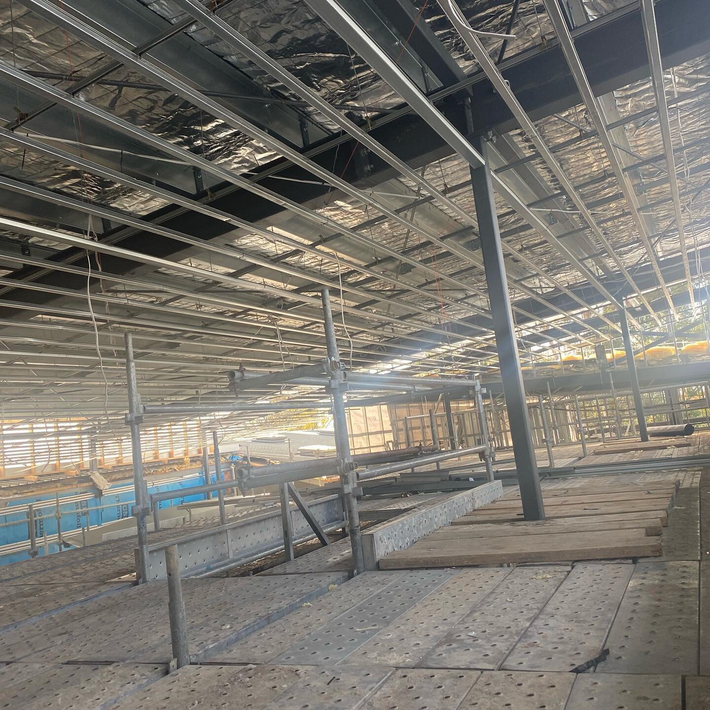 Plenty of metal work already completed at loyola. Moving along nicely #arcieriplastering #plastering #teamwork #plasterproductsgreensborough #melbournebuilder