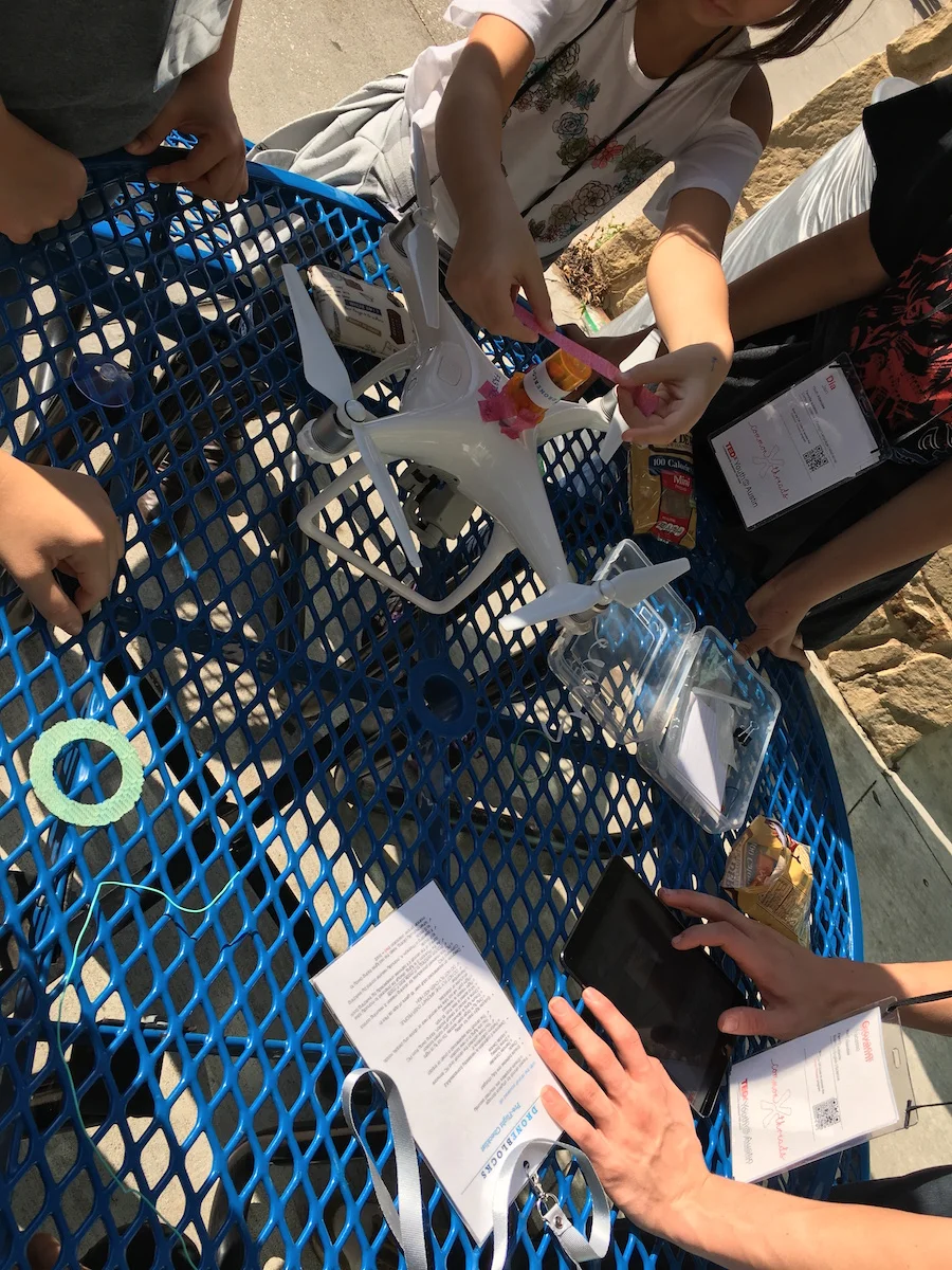 Medication taped to top of drone