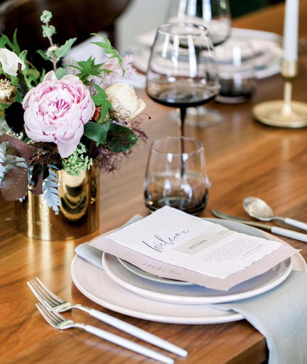 These gold vessels were clustered down a staircase for bridal photographs, and they also made great table centres! Photography by Kate Robinson Photography.