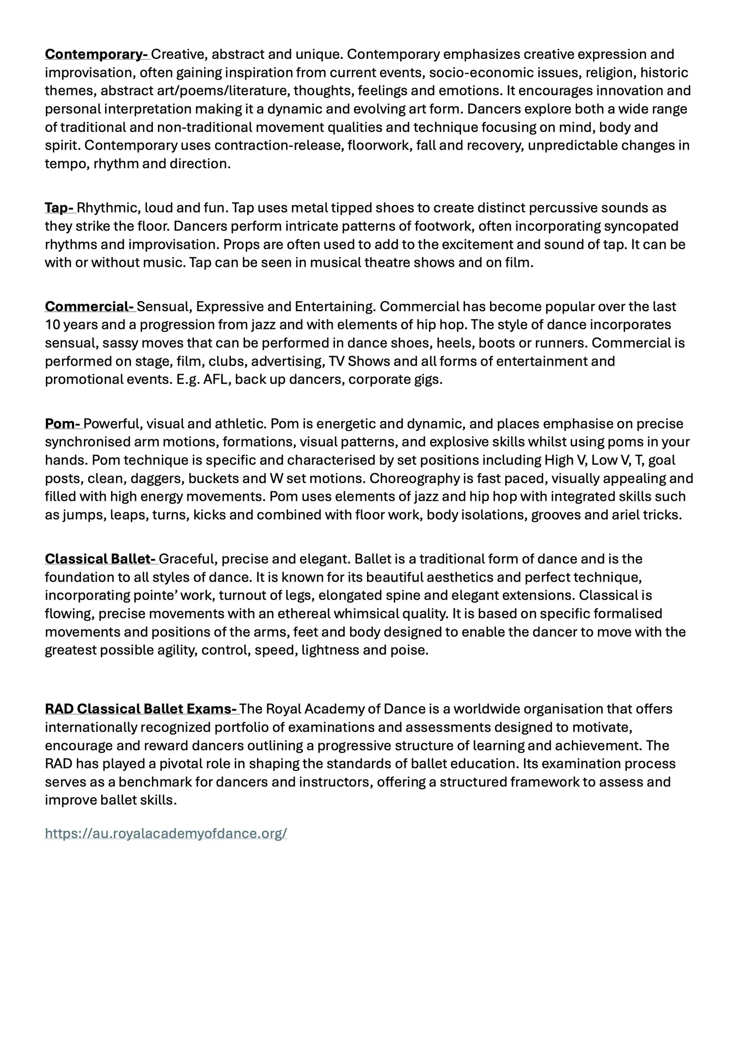 2025 class information the edge performers school