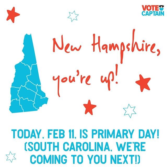 Today&rsquo;s the day in New Hampshire! If you need information about polling locations or what to bring to the polls, check out our state voter guide! And if you want to find out when your or a friend&rsquo;s primary is being held, check out our new