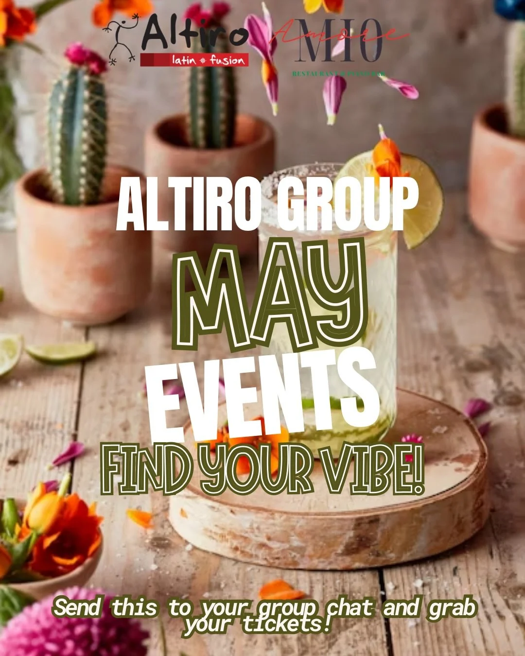 May events are here 🙌🪩
4 events. 4 reasons to go out.

Swipe &rarr; pick your vibe &rarr; secure your spot 🎟️

May 1 &ndash; Ladies&rsquo; Night: Giddy Up 🤠
May 3 &ndash; Cinco de Mayo Party Bus Tour 🎉🚌
May 9 &ndash; Banda Brunch 🎶🥁
May 16 &n