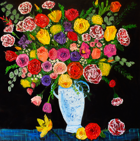 Sold Flamboyant Mixed Bunch Still Life Stacey Robinson