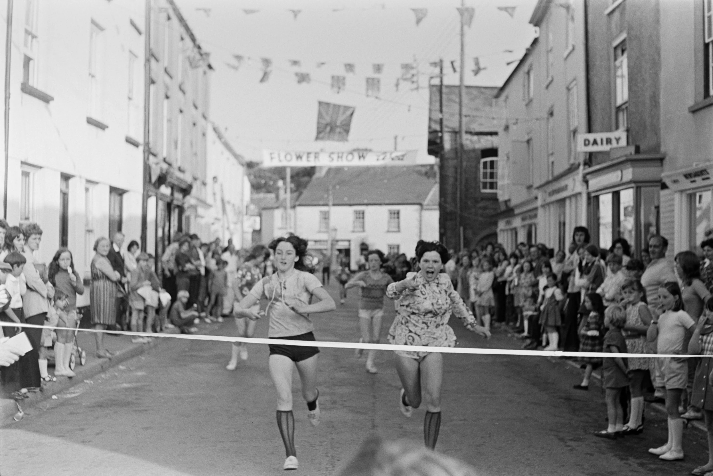 Girls at finish line, Chulmleigh.