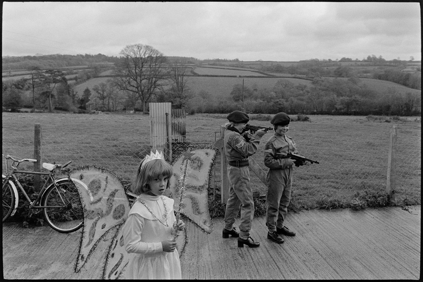 Children in fancy dress - fairy and soldiers, Dolton, October 1975