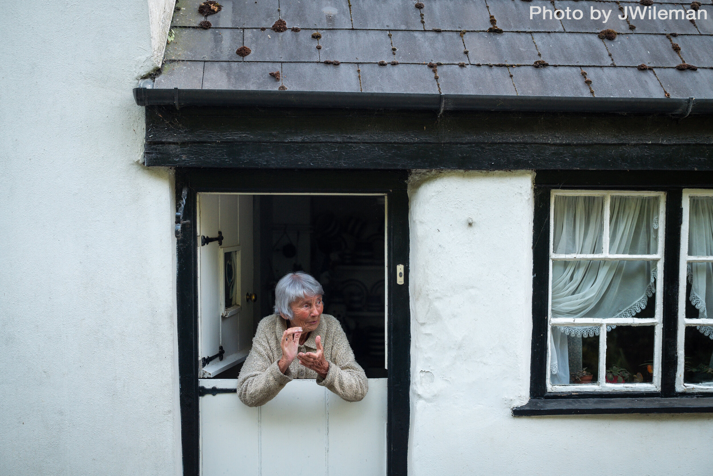 Di Menzies clapping for the NHS, Tawstock 24042020 JWileman.jpg