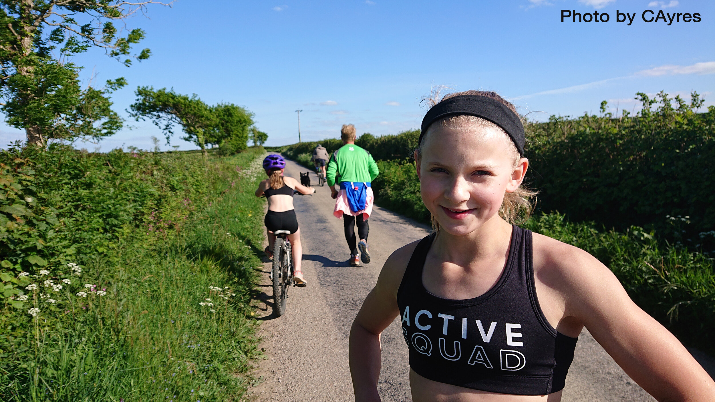 CAyres Elite gymnast fitness training out running cycling with family Tawstock 110520.JPG