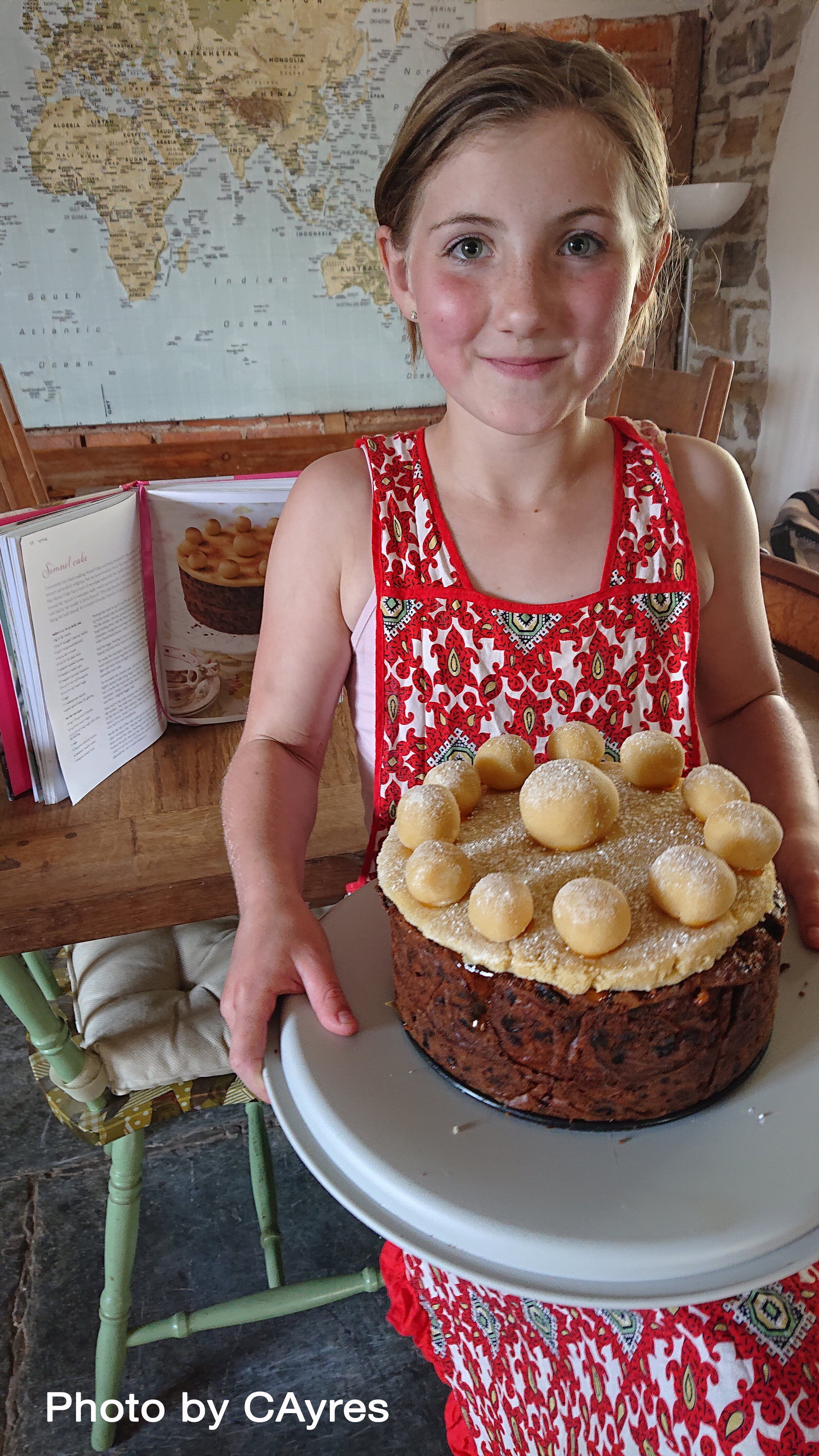 CAyres Girl baking Easter Simnel cake Tawstock 120420.jpg