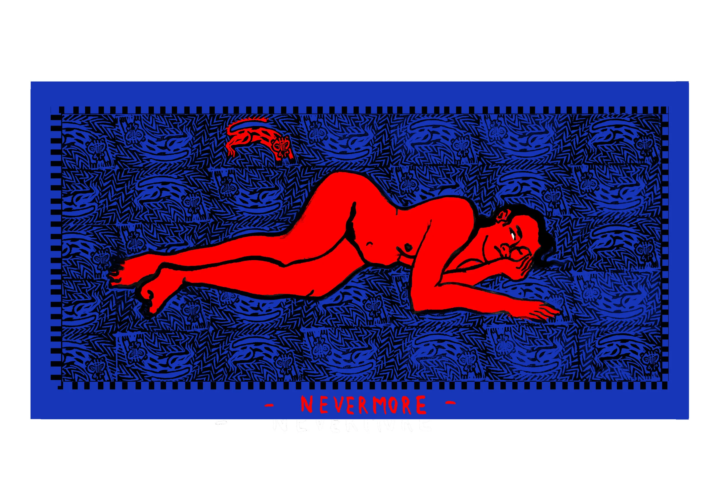 NEVERMORE after Gauguin, 2018 3x colour screen print