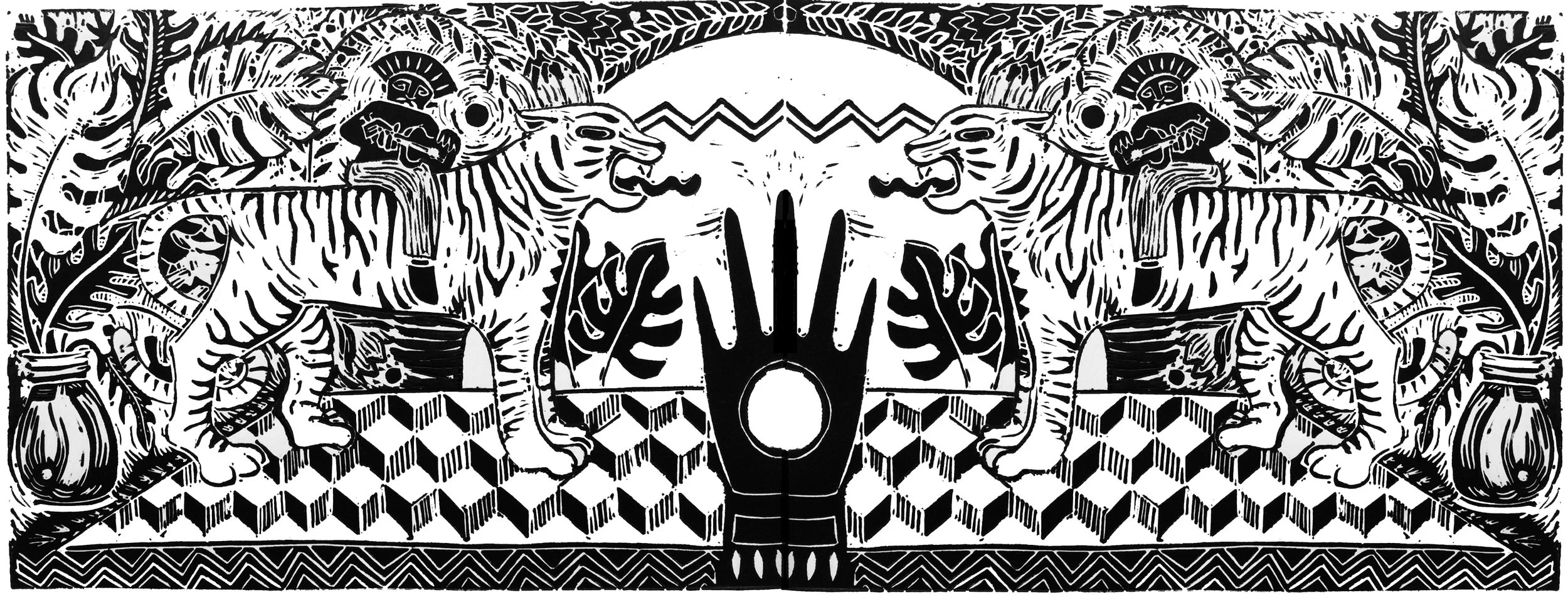TYGER - REGYT after Henri Rousseau's Dream, 2018 Rubber cut print