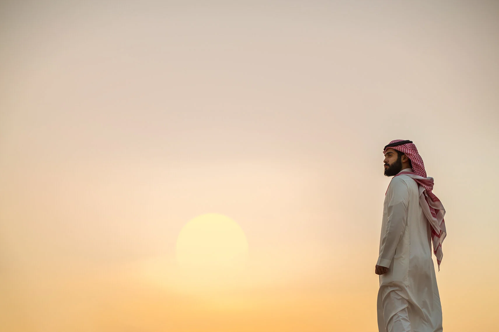 Cinematic portrait captured on international location, Saudi Arabia, representing George Kamper’s global commercial photography work