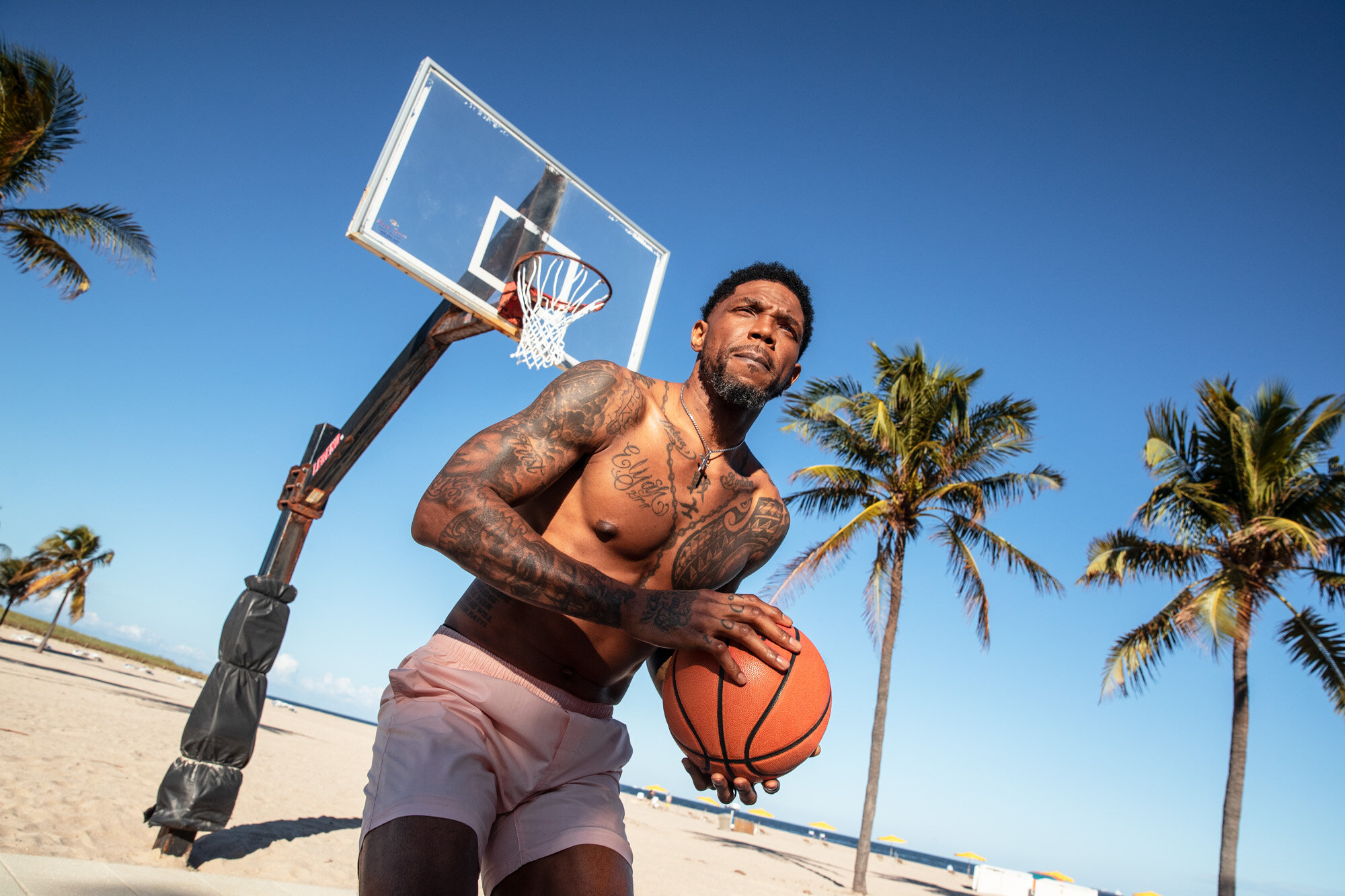 Udonis Haslem on the basketball court in Miami Beach