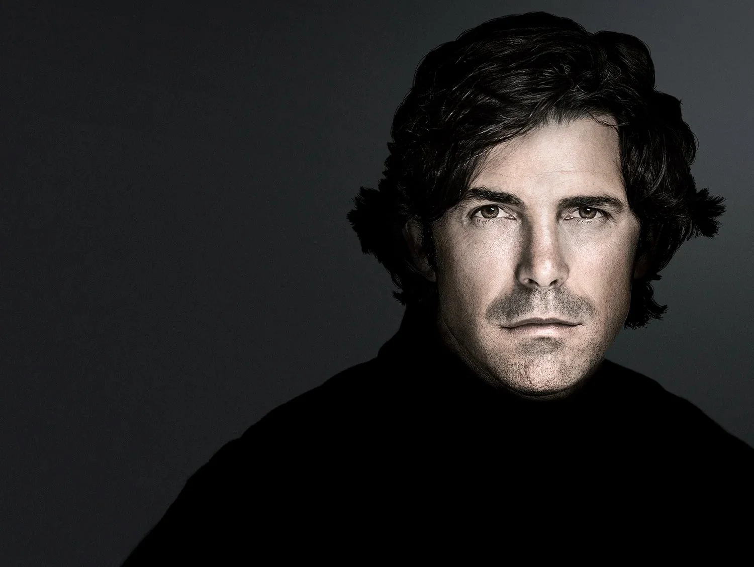 Contemporary color celebrity portrait of Nacho Figueras by Miami photographer George Kamper