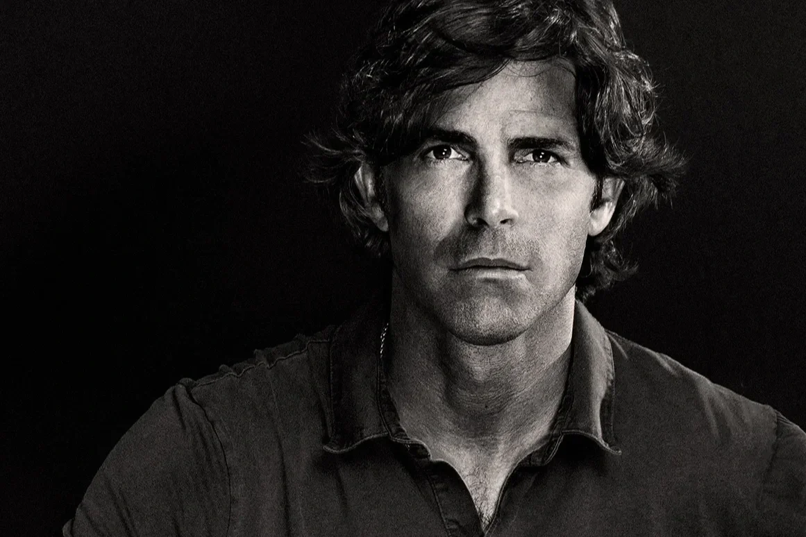 Black and white celebrity portrait of Nacho Figueras by Miami photographer George Kamper