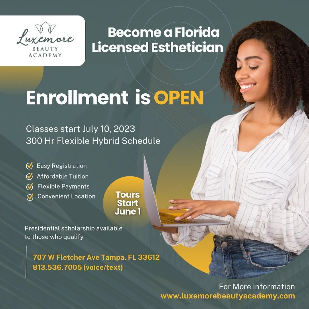 💋If you&rsquo;re interested in a career in the beauty industry that includes proper training for all skin types, colors and conditions, in a real spa setting then @luxemorebeautyacademy is for you. 

📚Classes start July 10, 2023 were awarding a Pre
