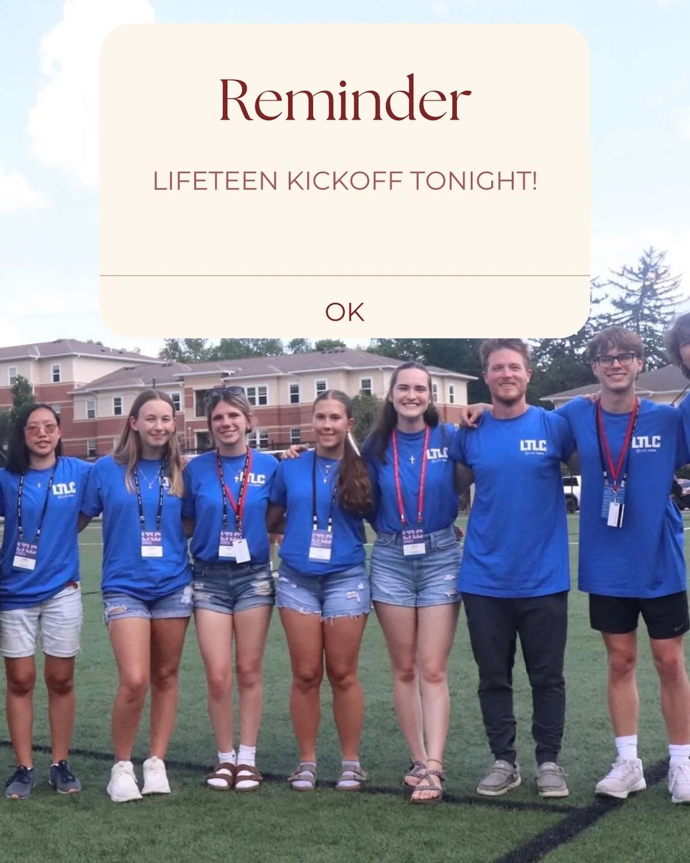 GOD WANTS YOU TO JOIN HIM (and us!) AT LIFETEEN KICKOFF TONIGHT!!!

STARTING WITH 5:30pm MASS-8:30pm (GIANT GAMES, FOOD, FRIENDS, XLT) 

WE CAN&rsquo;T WAIT! 🥳🥳 tag a friend you wish to see there!