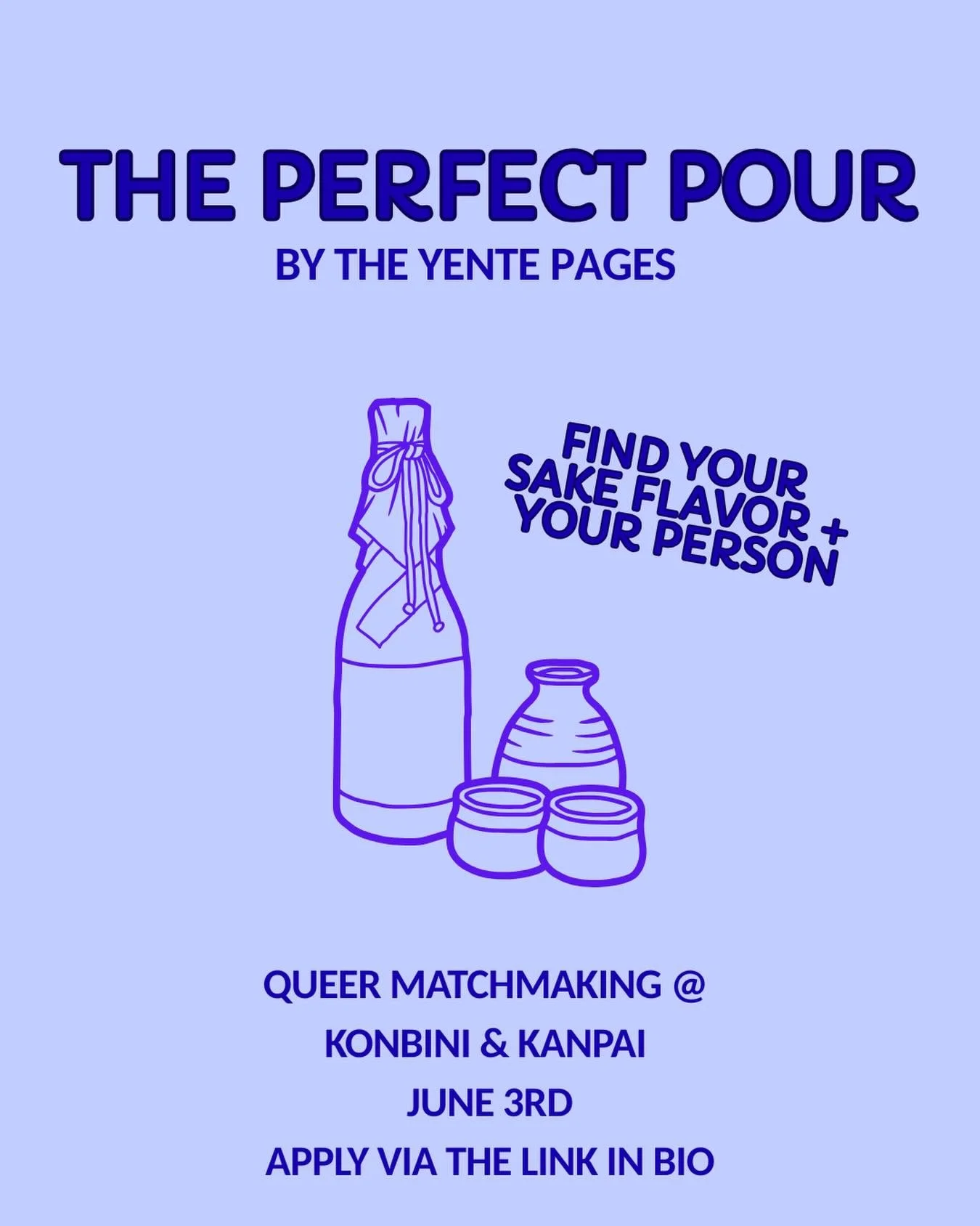 Kicking off pride month with a lil sake tasting &amp; matchmaking event! Excited to collaborate with the sweeties at @konbiniandkanpai 🍶

If you&rsquo;re sober, don&rsquo;t worry! There is a zero proof sake available 🫨

Apply via the link in bio ✨