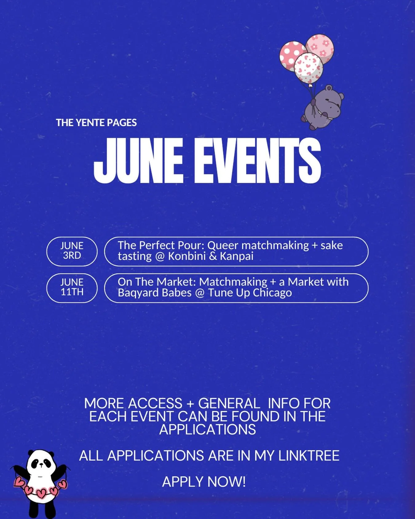Matchmaking events for June! Apply soon so I can secure your spot 😋

#ChicagoPride #Pride #Chicagodating #queerchicago